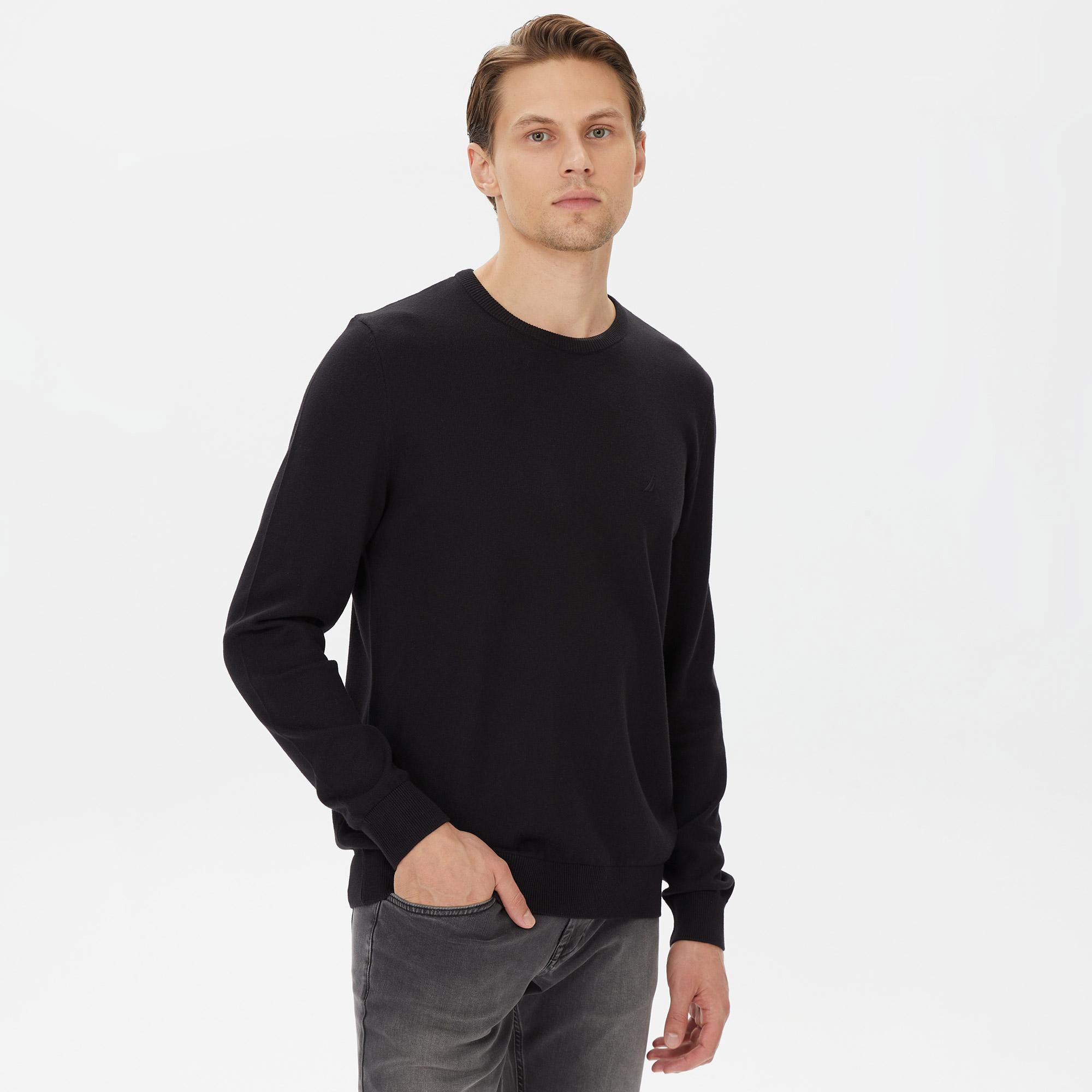 Nautica Erkek Siyah Standart Fit Triko