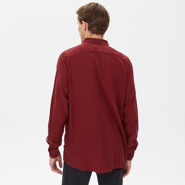  Nautica Erkek Bordo Classic Fit Gömlek