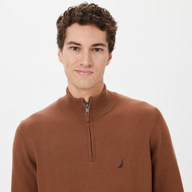  Nautica Erkek Kahverengi Standart Fit Dik Yakalı Triko