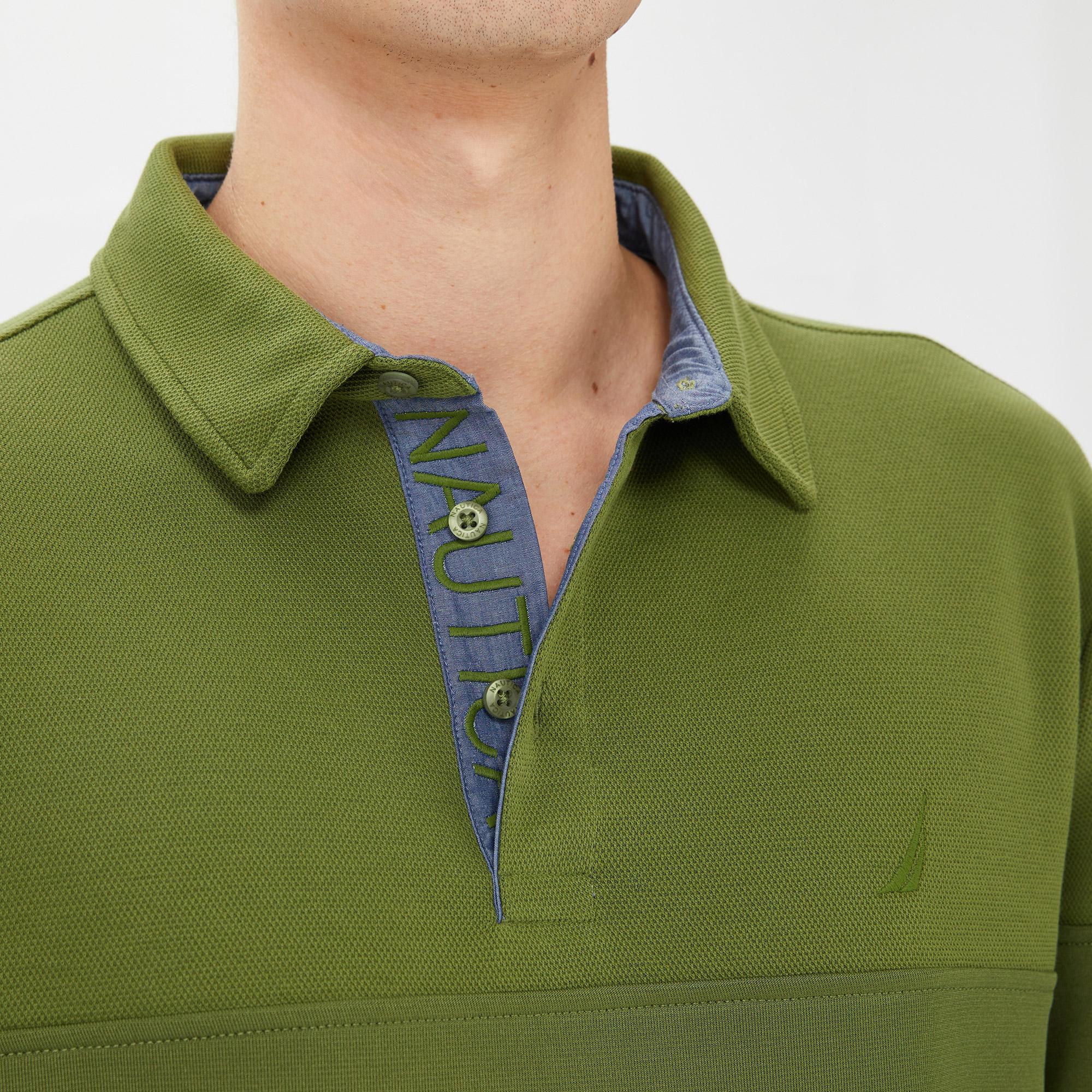 Nautica Erkek Yeşil Classic Fit Uzun Kollu Polo