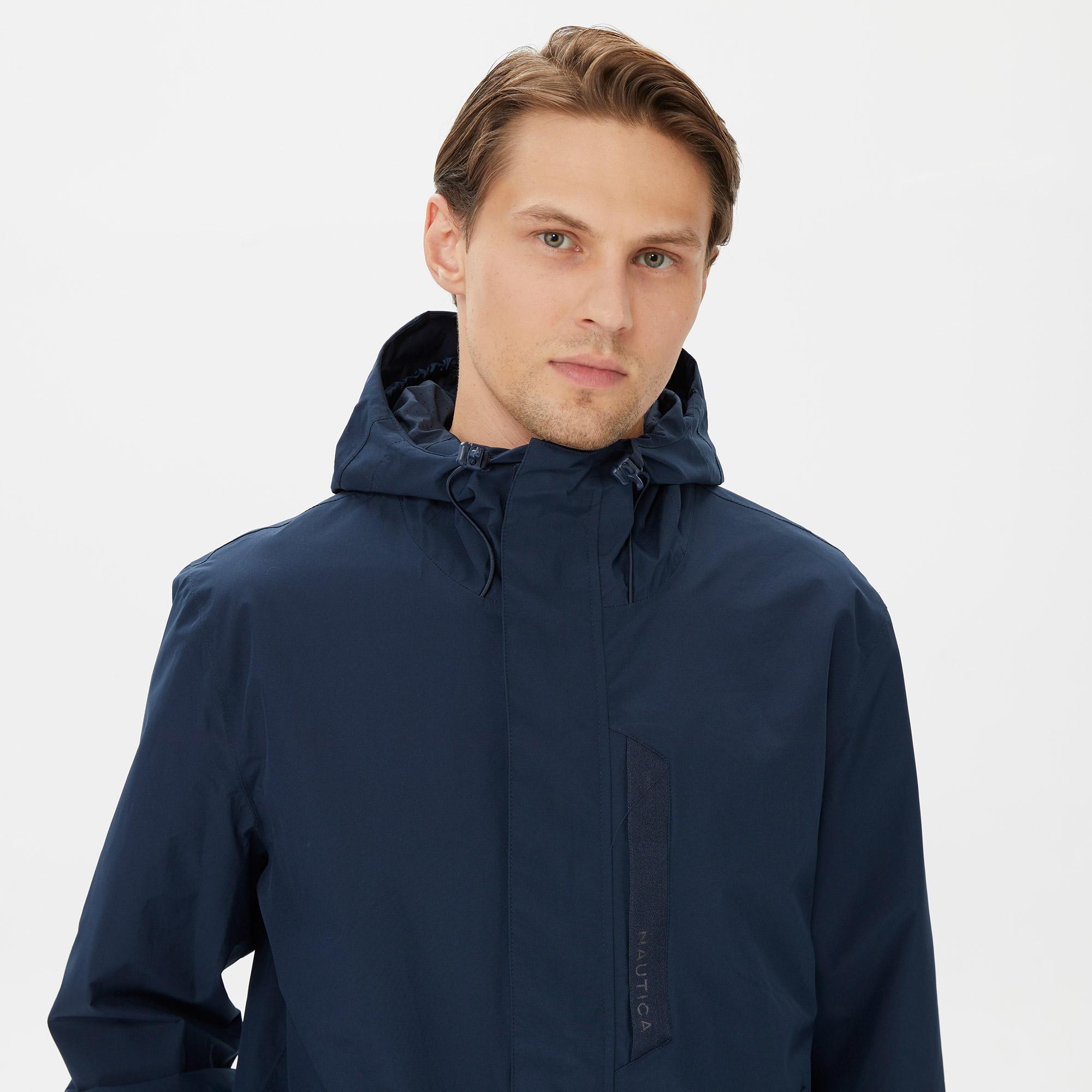 Nautica Erkek Lacivert Su Kaydırma Özellikli Yağmurluk