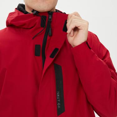  Nautica Erkek Kırmızı Su Kaydırma Özellikli Yağmurluk