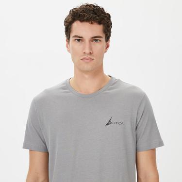  Nautica Erkek Gri Kısa Kollu Standart Fit T-Shirt