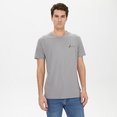  Nautica Erkek Gri Kısa Kollu Standart Fit T-Shirt