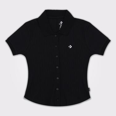  Converse Slim Fit Kadın Siyah Polo