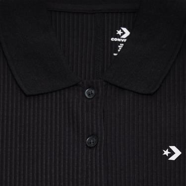  Converse Slim Fit Kadın Siyah Polo