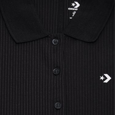  Converse Slim Fit Kadın Siyah Polo