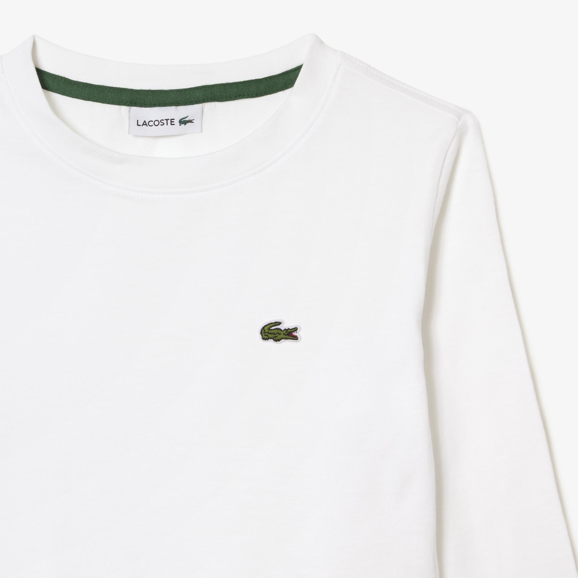 Lacoste Çocuk Uzun Kollu Bisiklet Yaka Beyaz T-Shirt