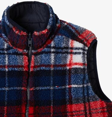  Tommy Hilfiger Reversible Sherpa Check Vest Erkek Çocuk Mavi Yelek