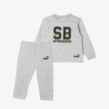  Puma X SPONGEBOB Çocuk Gri Eşofman Takımı