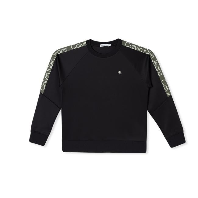  Calvin Klein Jeans Tape Crewneck Set Çocuk Siyah Sweatshirt