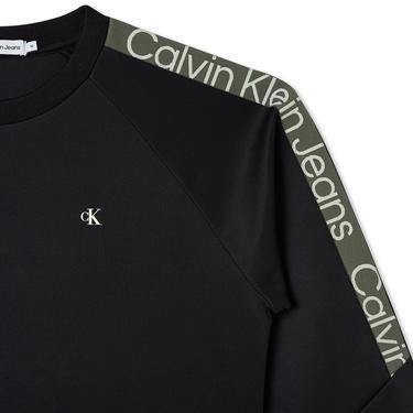  Calvin Klein Jeans Tape Crewneck Set Çocuk Siyah Sweatshirt