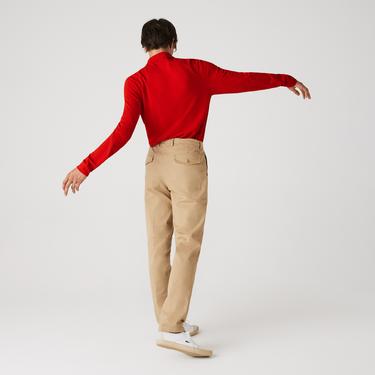  Lacoste Erkek Classic Fit Uzun Kollu L.12.12 Kırmızı Polo