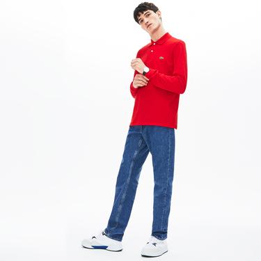  Lacoste Erkek Classic Fit Uzun Kollu L.12.12 Kırmızı Polo