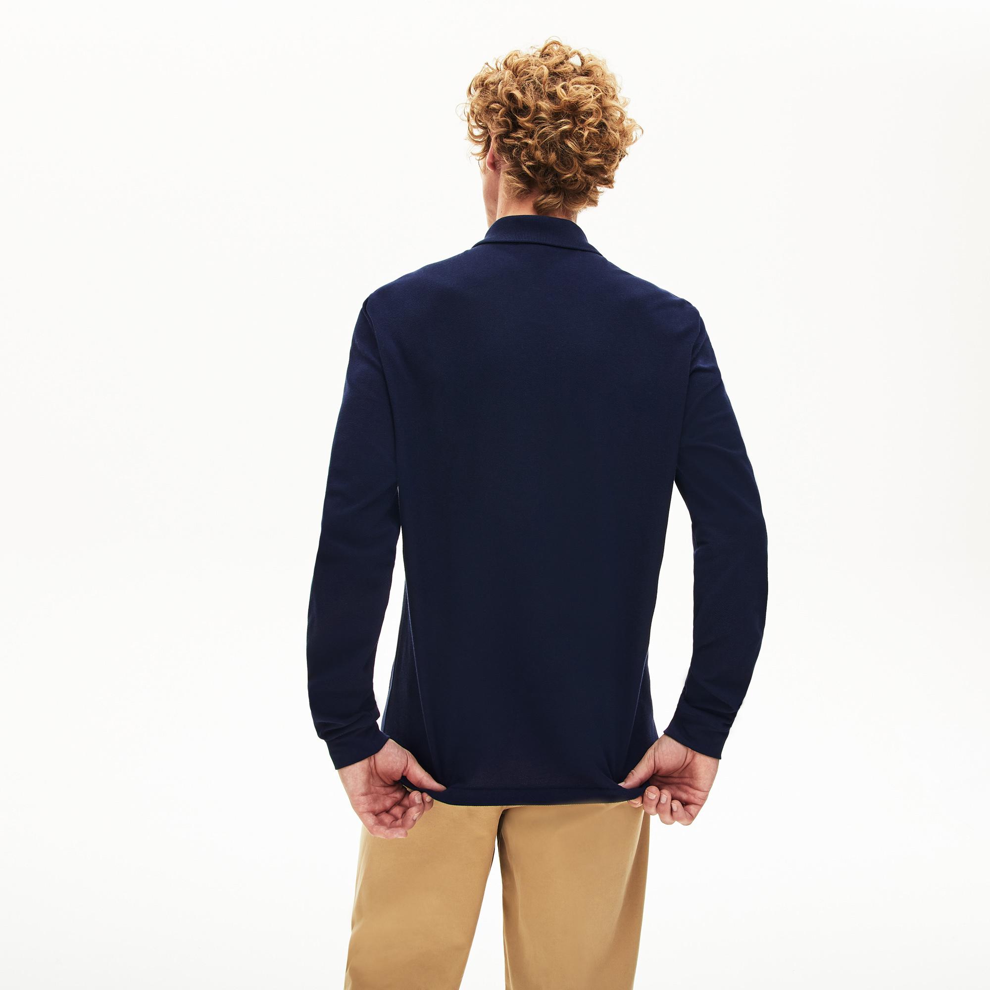 L.12.12 Erkek Classic Fit Uzun Kollu Lacivert Polo