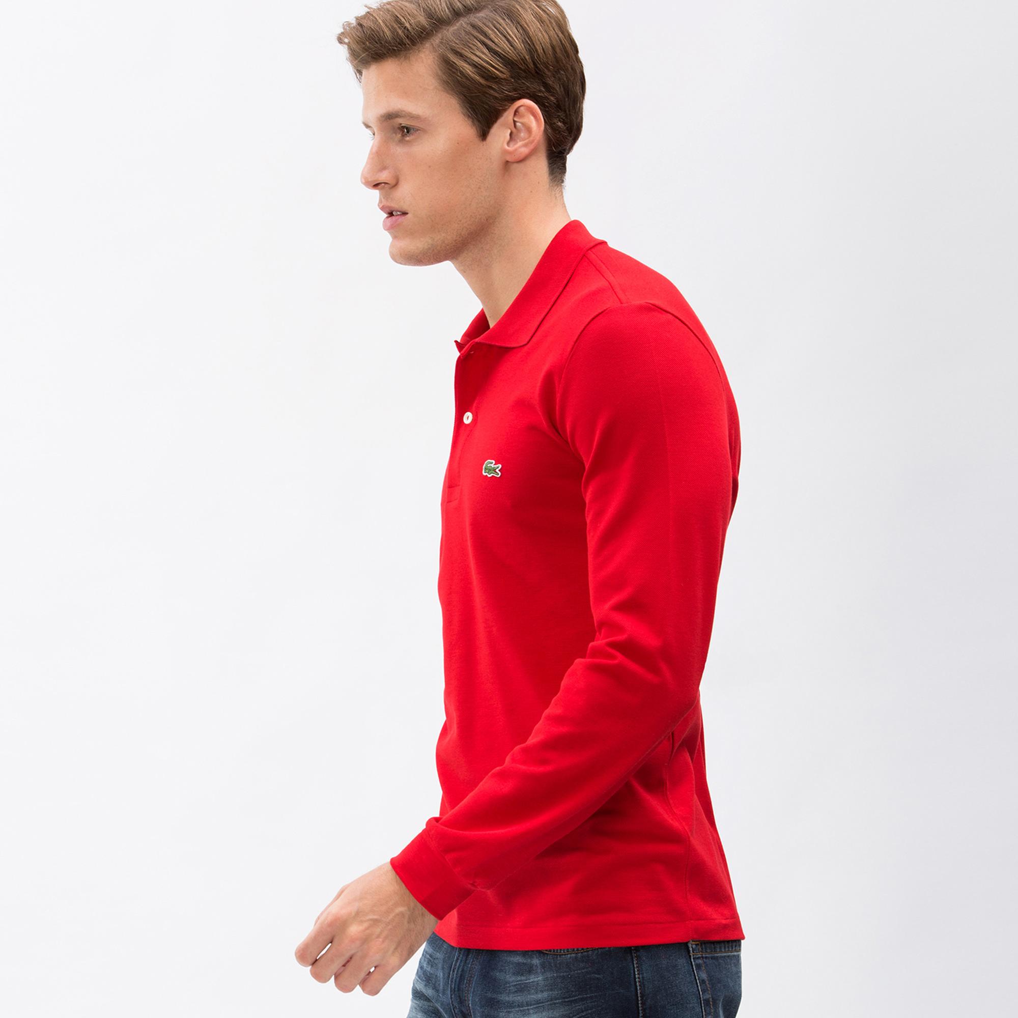 Lacoste Erkek Classic Fit Uzun Kollu Kırmızı L1212 Polo