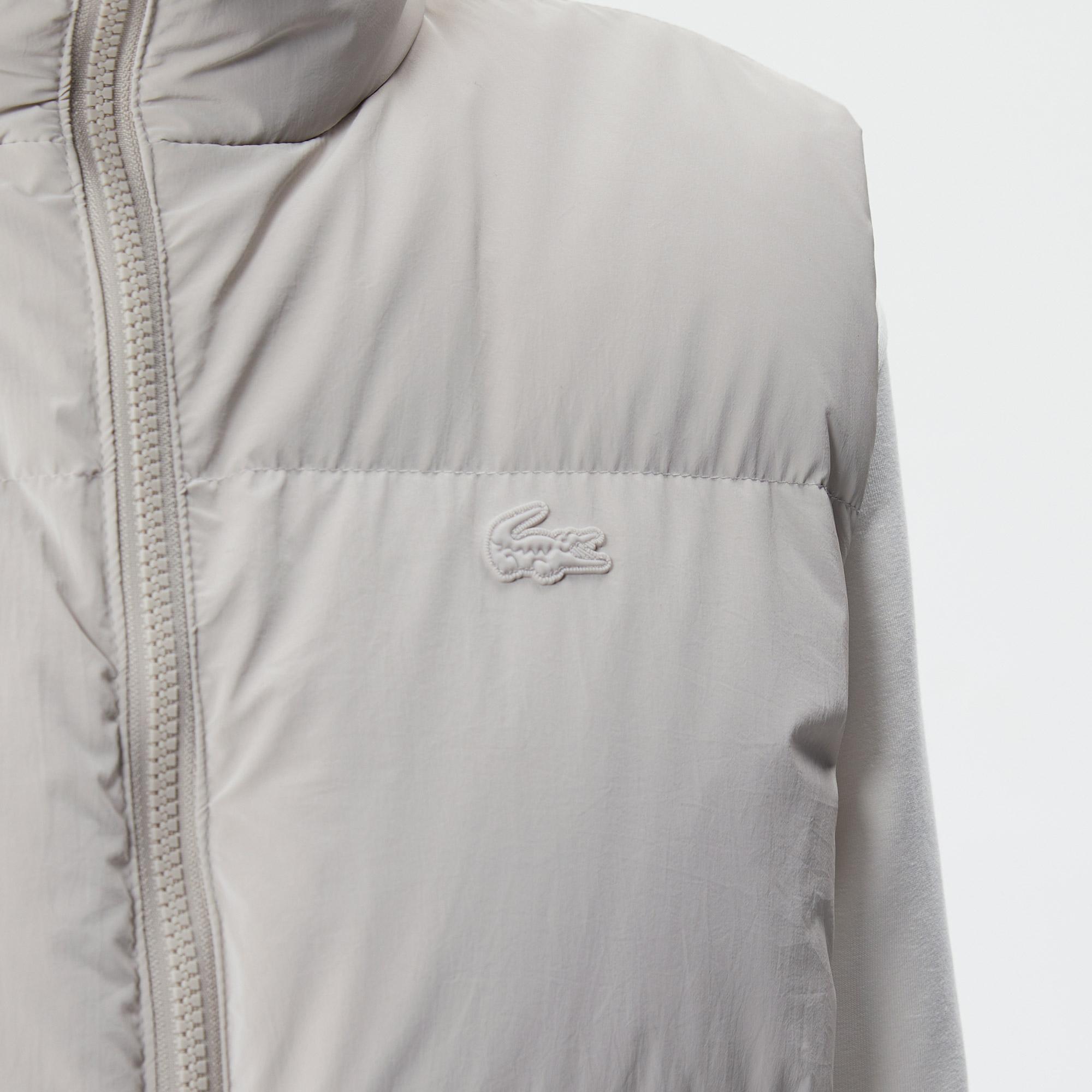 Lacoste Kadın Dik Yaka Kapitone Gri Yelek