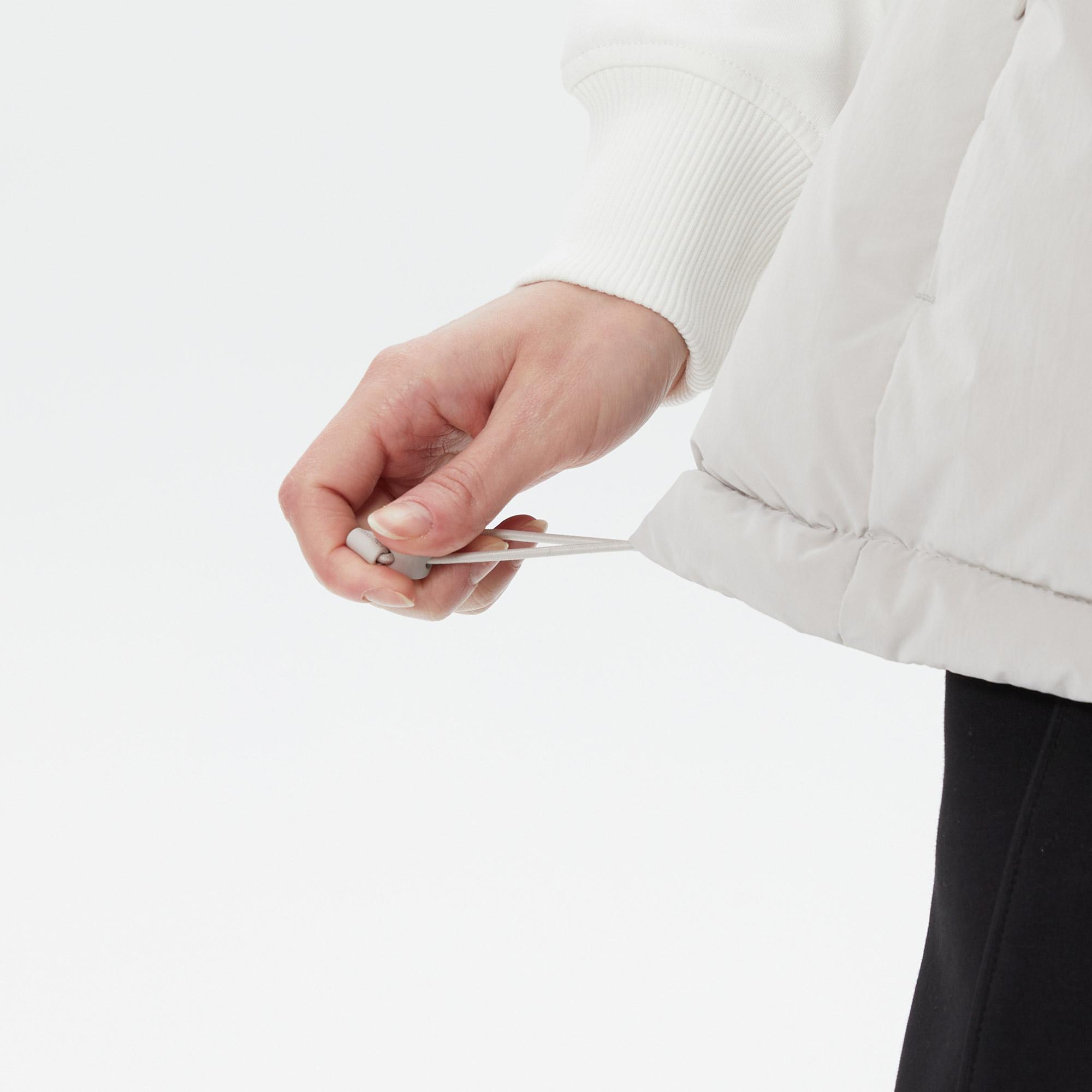 Lacoste Kadın Dik Yaka Kapitone Gri Yelek