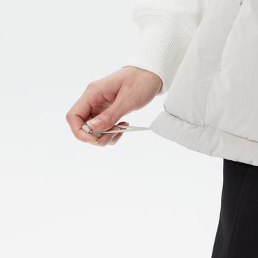  Lacoste Kadın Dik Yaka Kapitone Gri Yelek