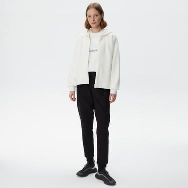  Kadın Relaxed Fit Kapüşonlu Beyaz Sweatshirt