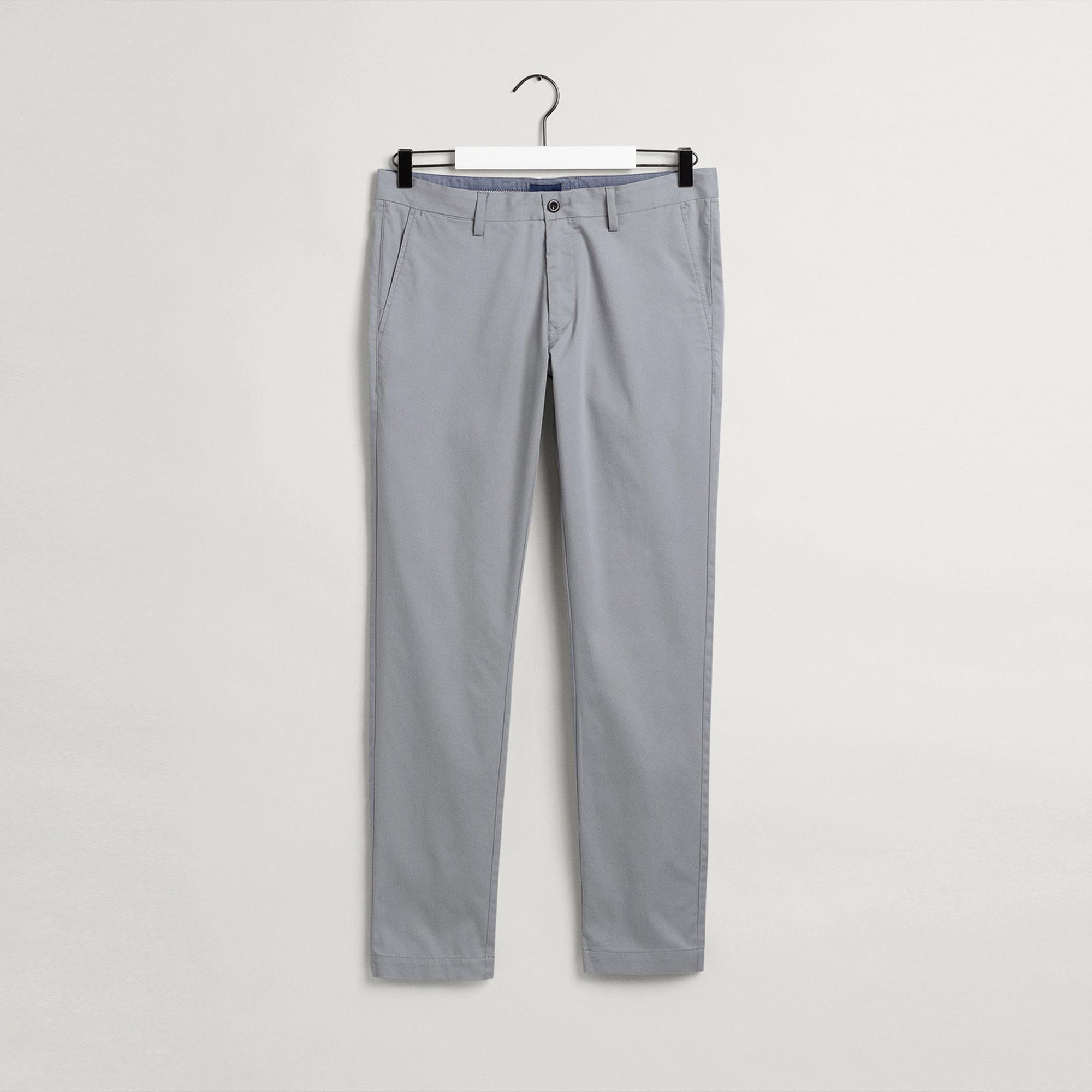 Gant Erkek Gri Slim Fit Hallden Pantolon