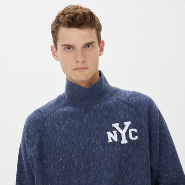  Champion High Neck Erkek Lacivert Sweatshirt