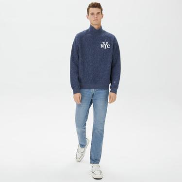  Champion High Neck Erkek Lacivert Sweatshirt