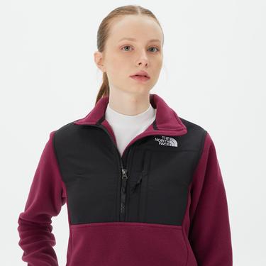  The North Face Denali Crop Kadın Bordo Polar Sweatshirt