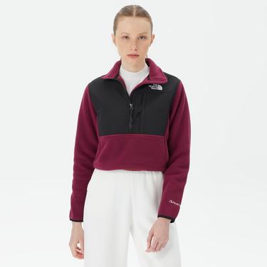  The North Face Denali Crop Kadın Bordo Polar Sweatshirt