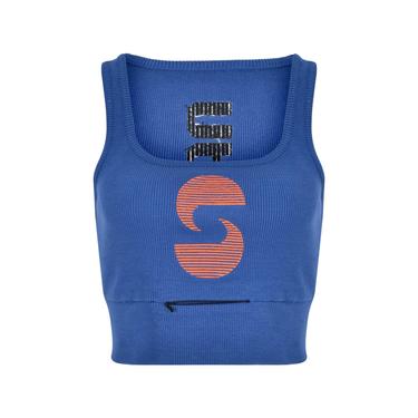  Nasaqu Kadın Açık Yaka Aktif Okyanus Mavisi Crop Top