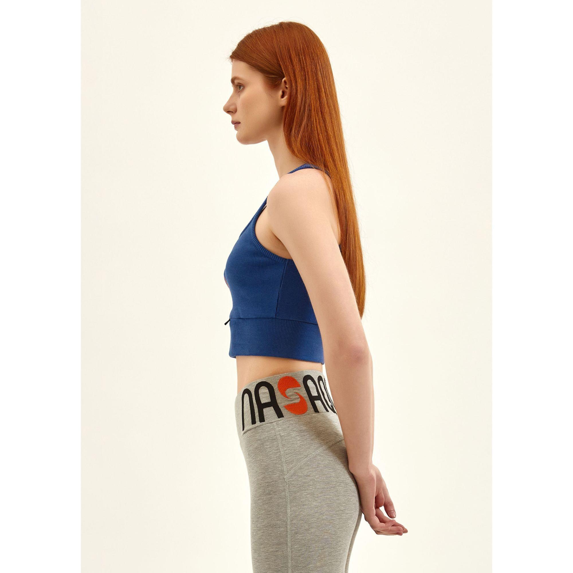 Nasaqu Kadın Açık Yaka Aktif Okyanus Mavisi Crop Top