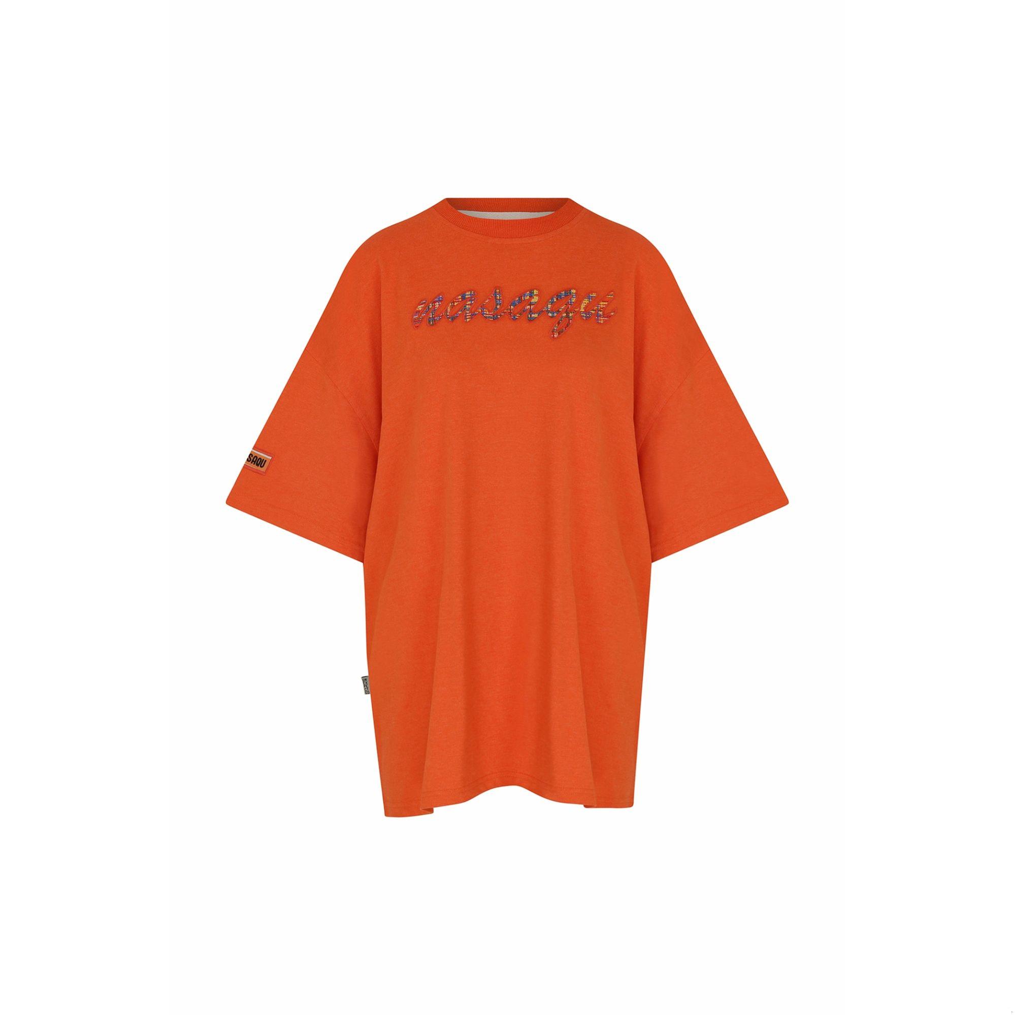  Nasaqu Kadın Zini Süper Oversize Sırtı Yırtmaçlı Nar T-Shirt