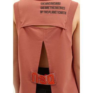  Nasaqu Kadın Sırtı Açık Nakışlı Gül Kurusu T-Shirt