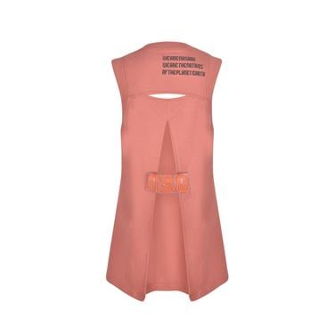  Nasaqu Kadın Sırtı Açık Nakışlı Gül Kurusu T-Shirt