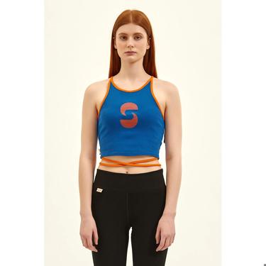  Nasaqu Kadın  Aktif İpli Kobalt Mavi Crop Top