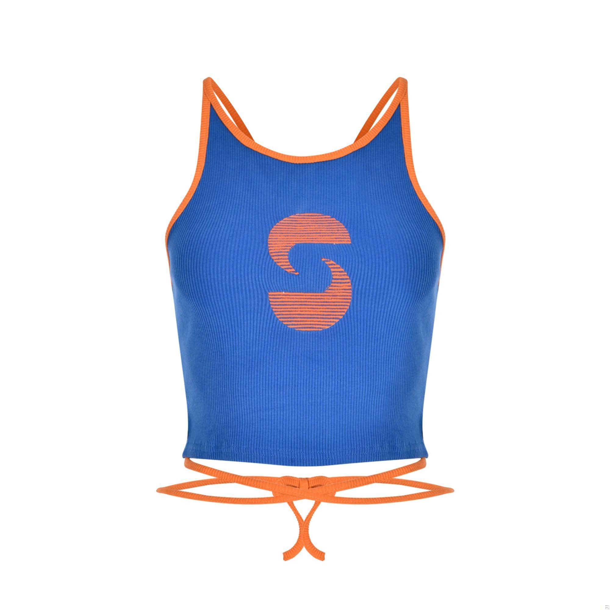 Nasaqu Kadın  Aktif İpli Kobalt Mavi Crop Top