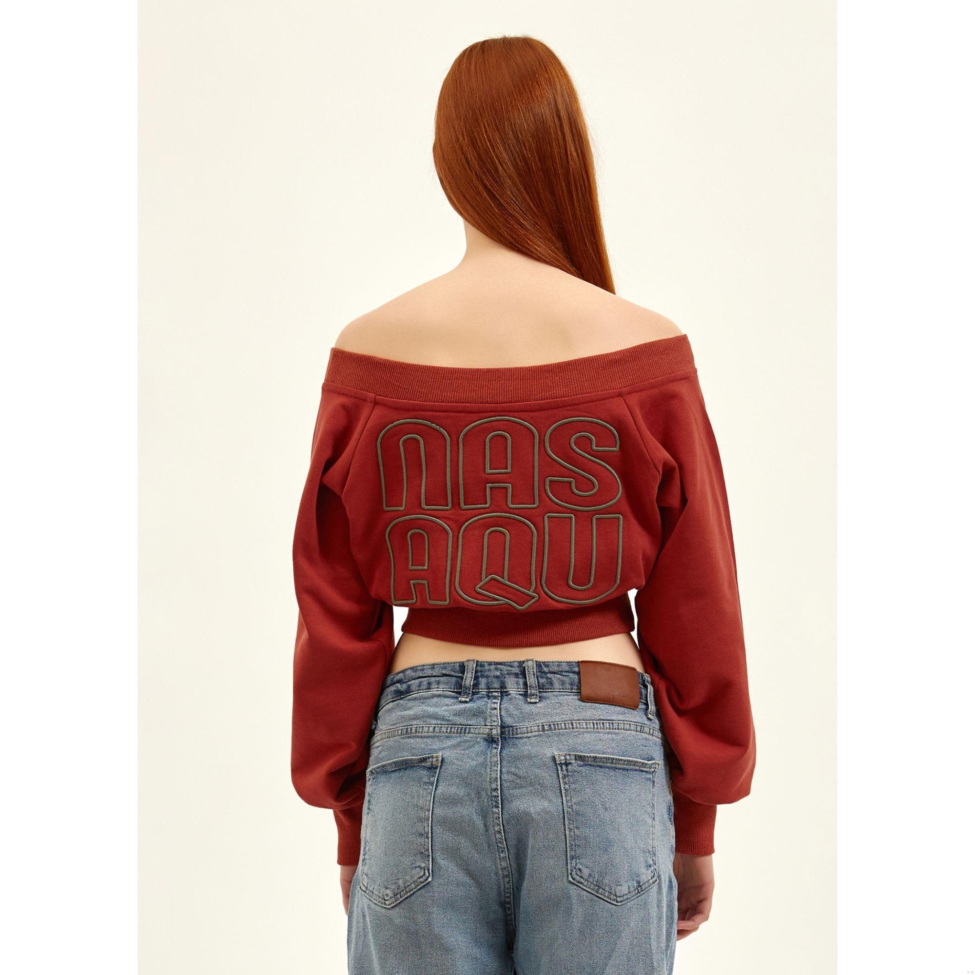 Nasaqu Kadın Skater Girl Terracota Crop Top