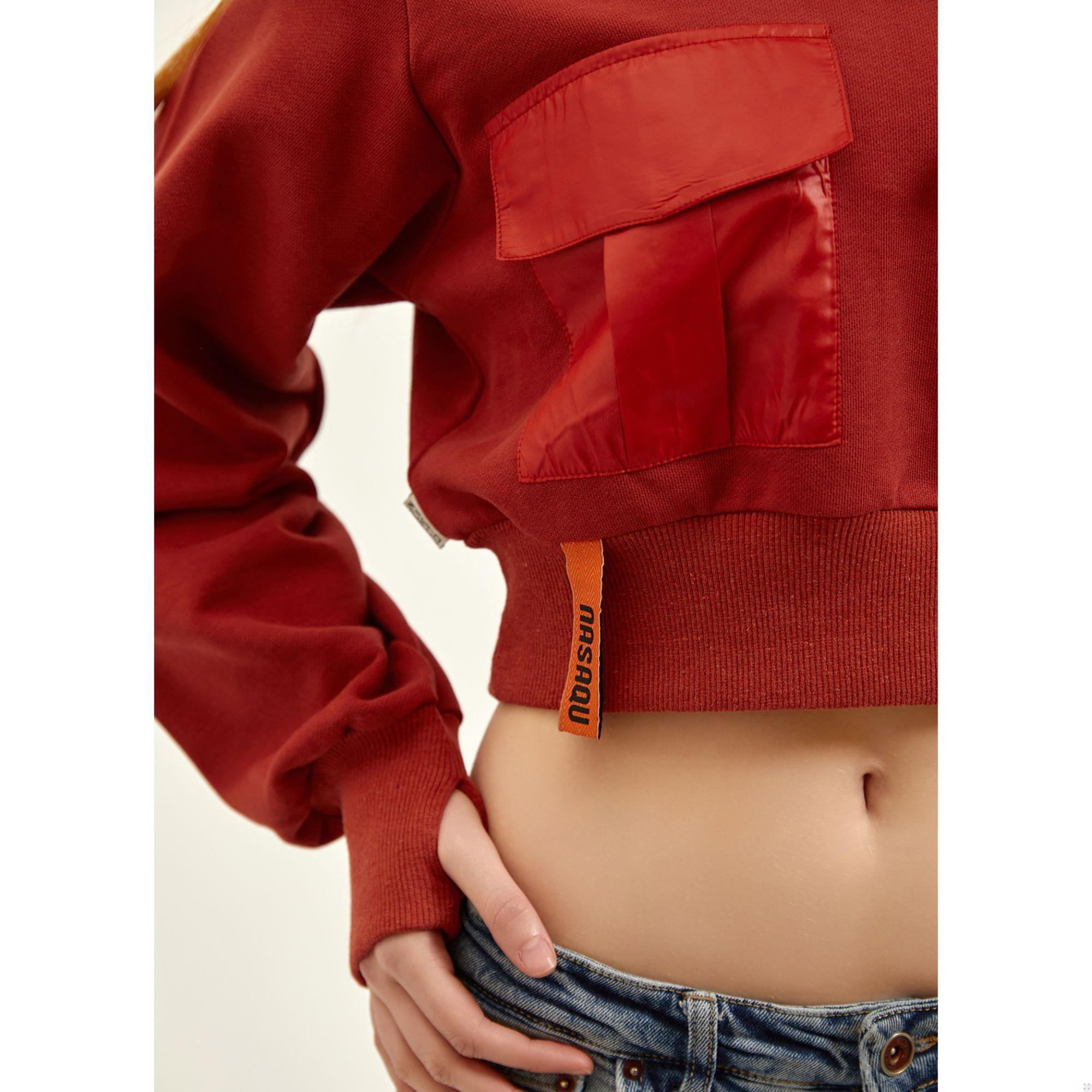 Nasaqu Kadın Skater Girl Terracota Crop Top