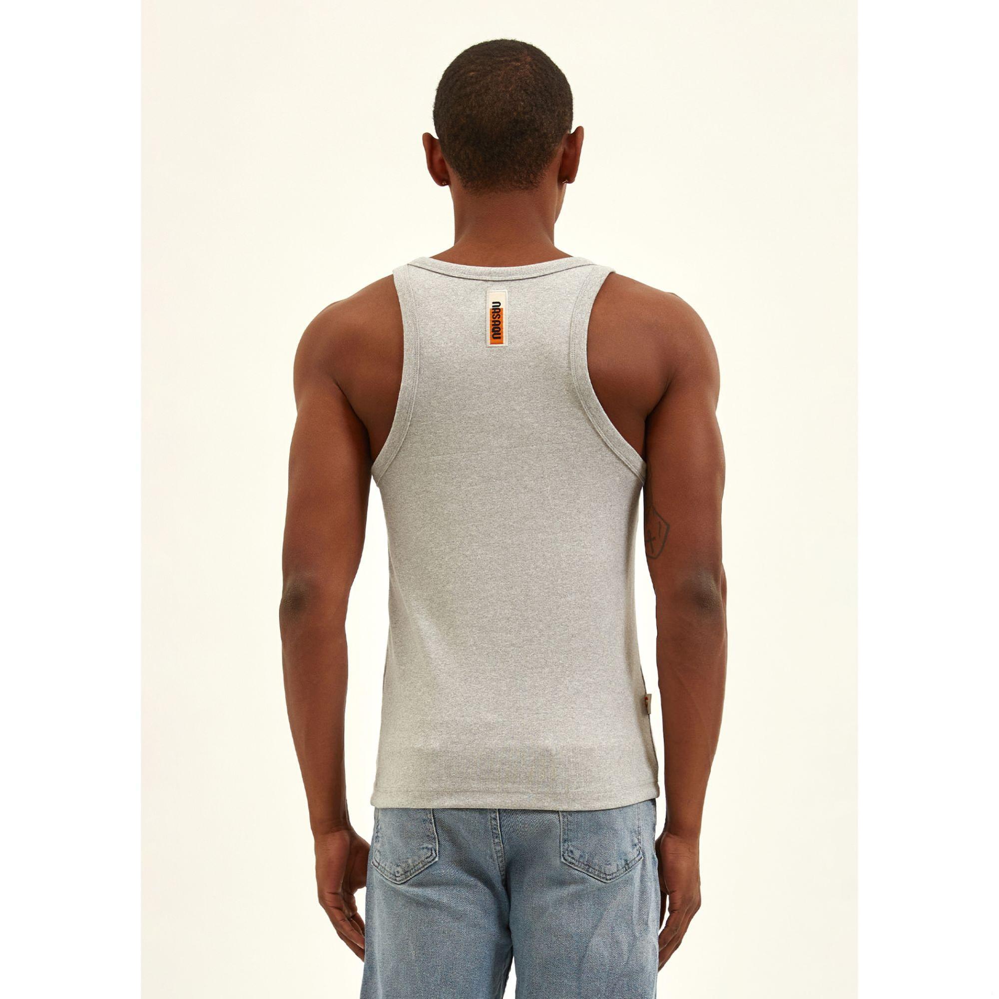 Nasaqu Erkek Aktif Esnek Gri Krom Atlet