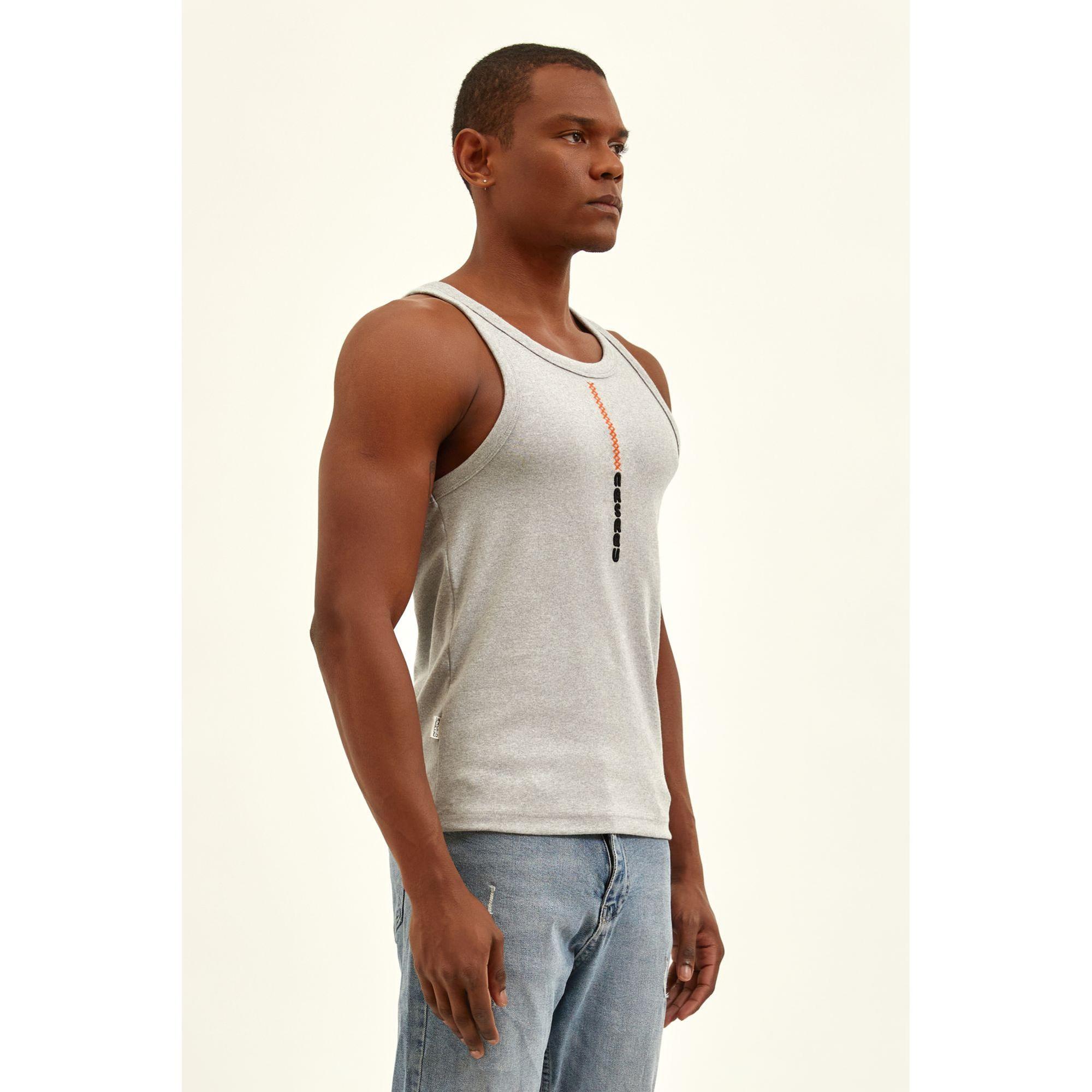 Nasaqu Erkek Aktif Esnek Gri Krom Atlet