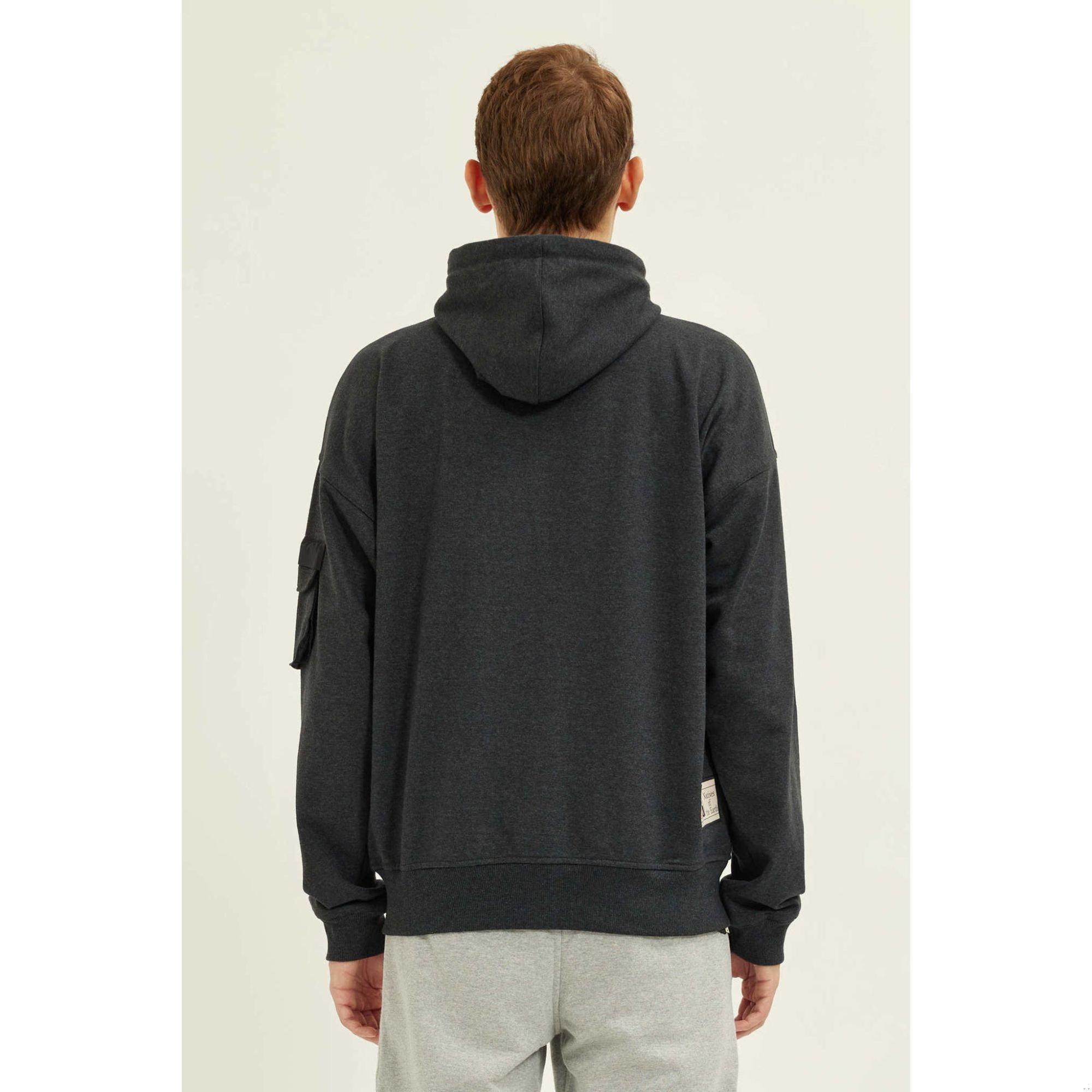 Nasaqu Erkek Bar Fermuarlı Antrasit Hoodie