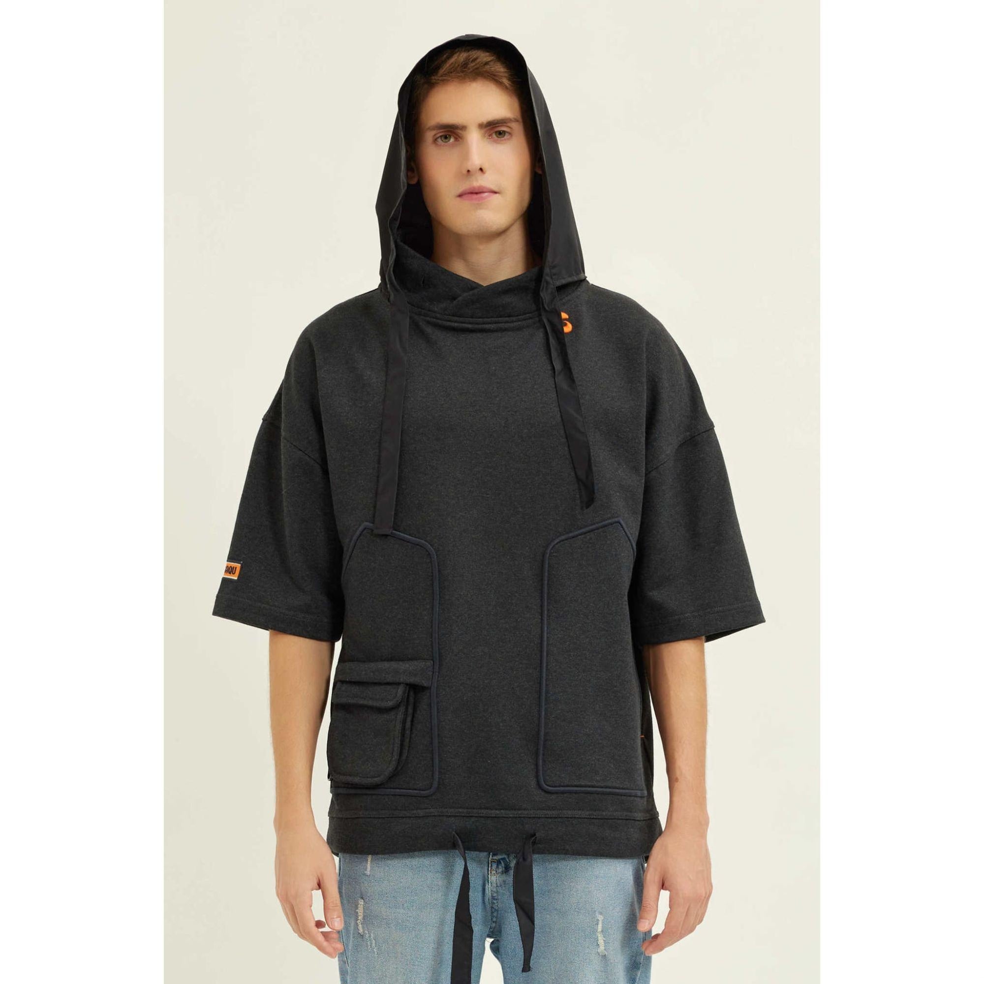 Nasaqu Unisex Cava Oversize Antrasit Hoodie Sweat