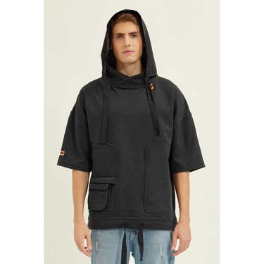  Nasaqu Unisex Cava Oversize Antrasit Hoodie Sweat