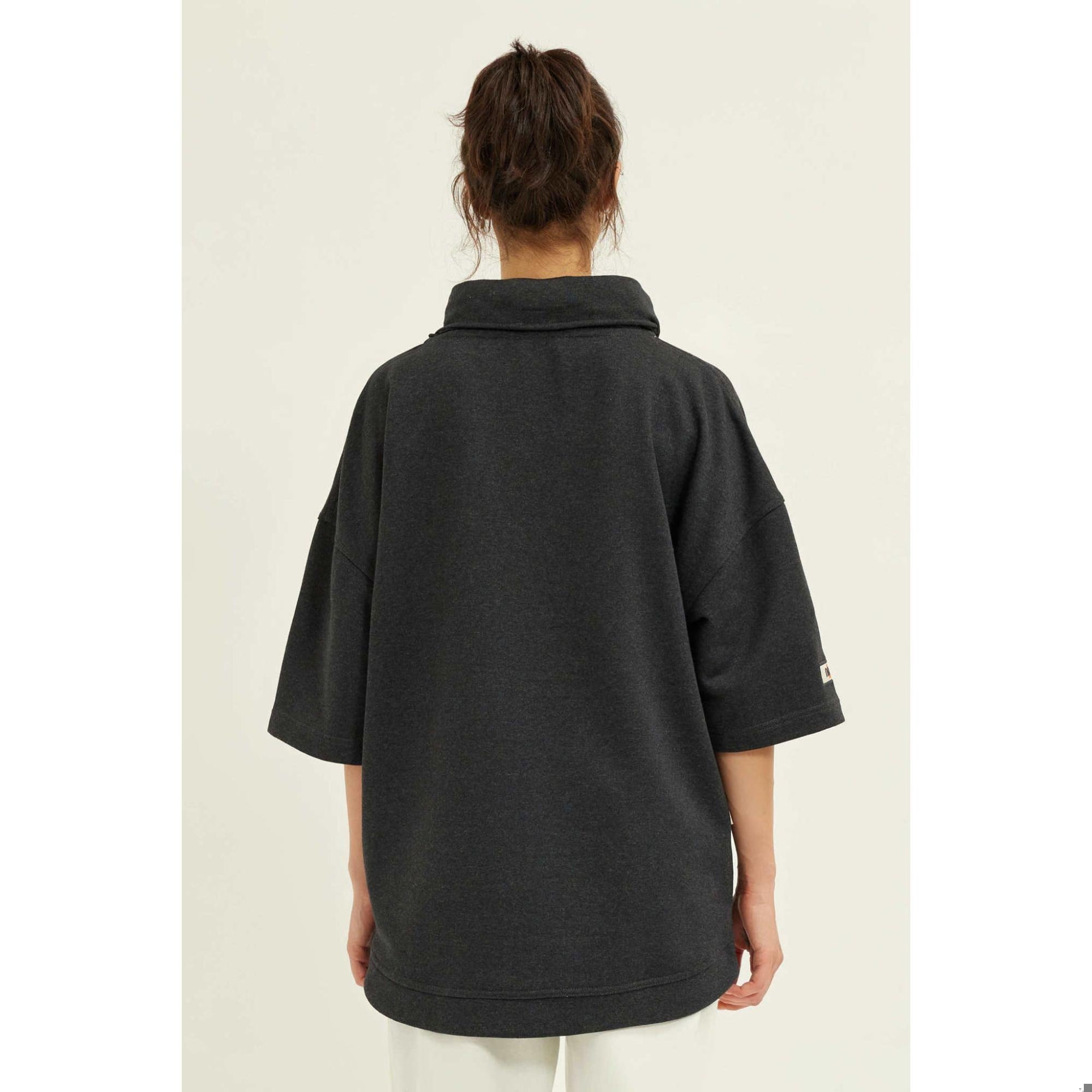 Nasaqu Unisex Cava Oversize Antrasit Hoodie Sweat