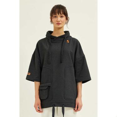  Nasaqu Unisex Cava Oversize Antrasit Hoodie Sweat