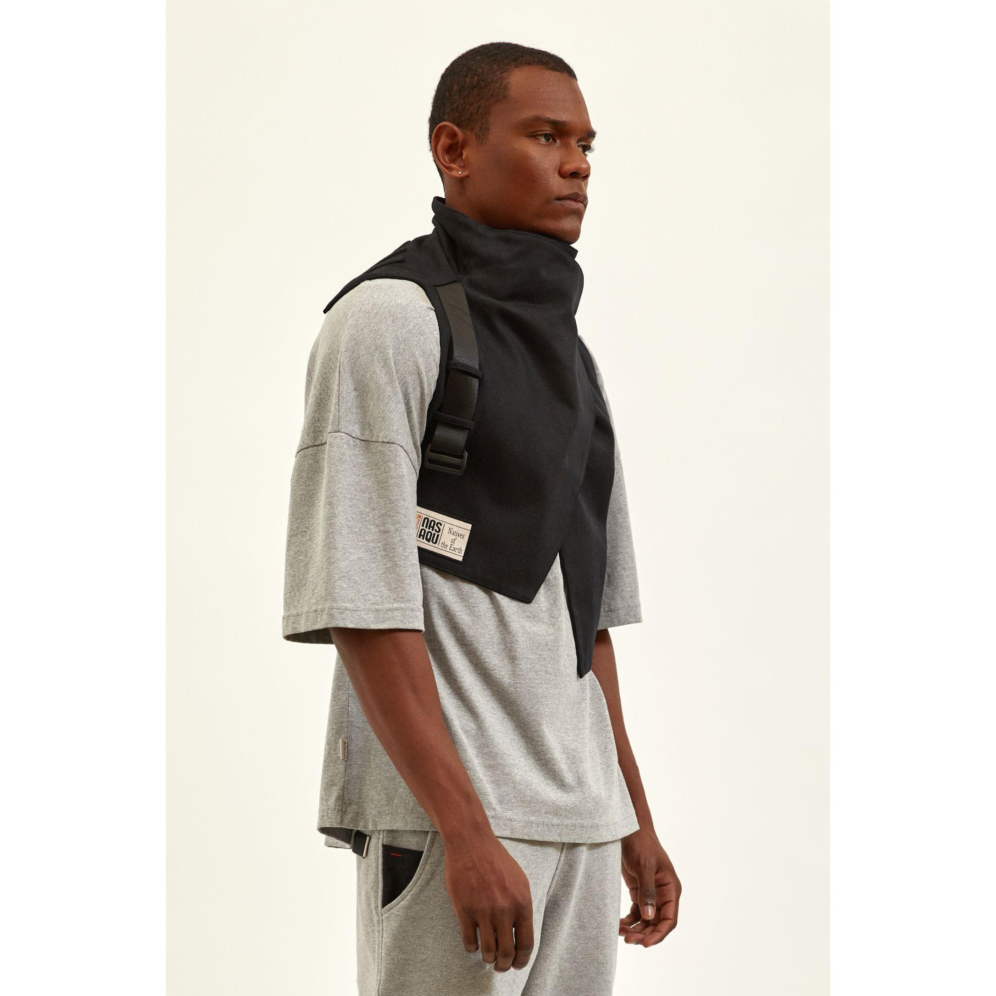 Nasaqu Unisex Ush Yüksek Yaka Siyah Yelek