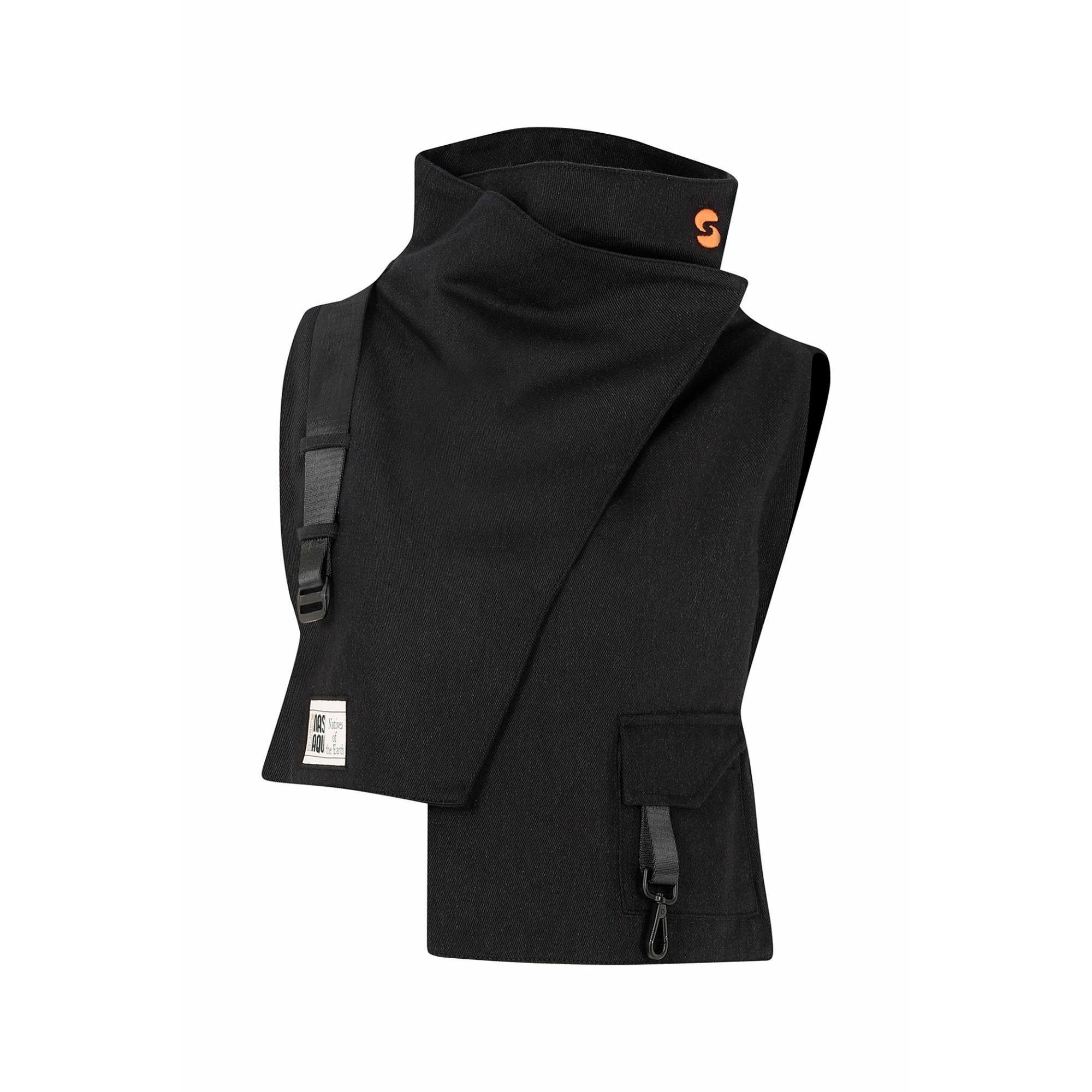 Nasaqu Unisex Ush Yüksek Yaka Siyah Yelek