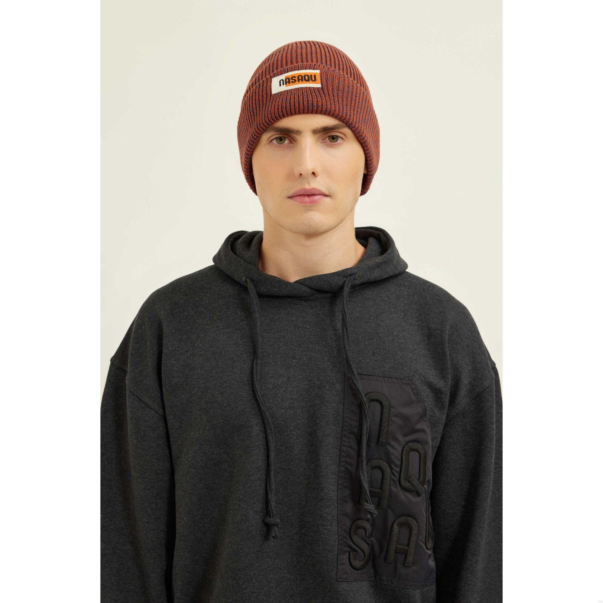 Nasaqu Unisex Nibruki Örgü İndigo & Terracotta Bere