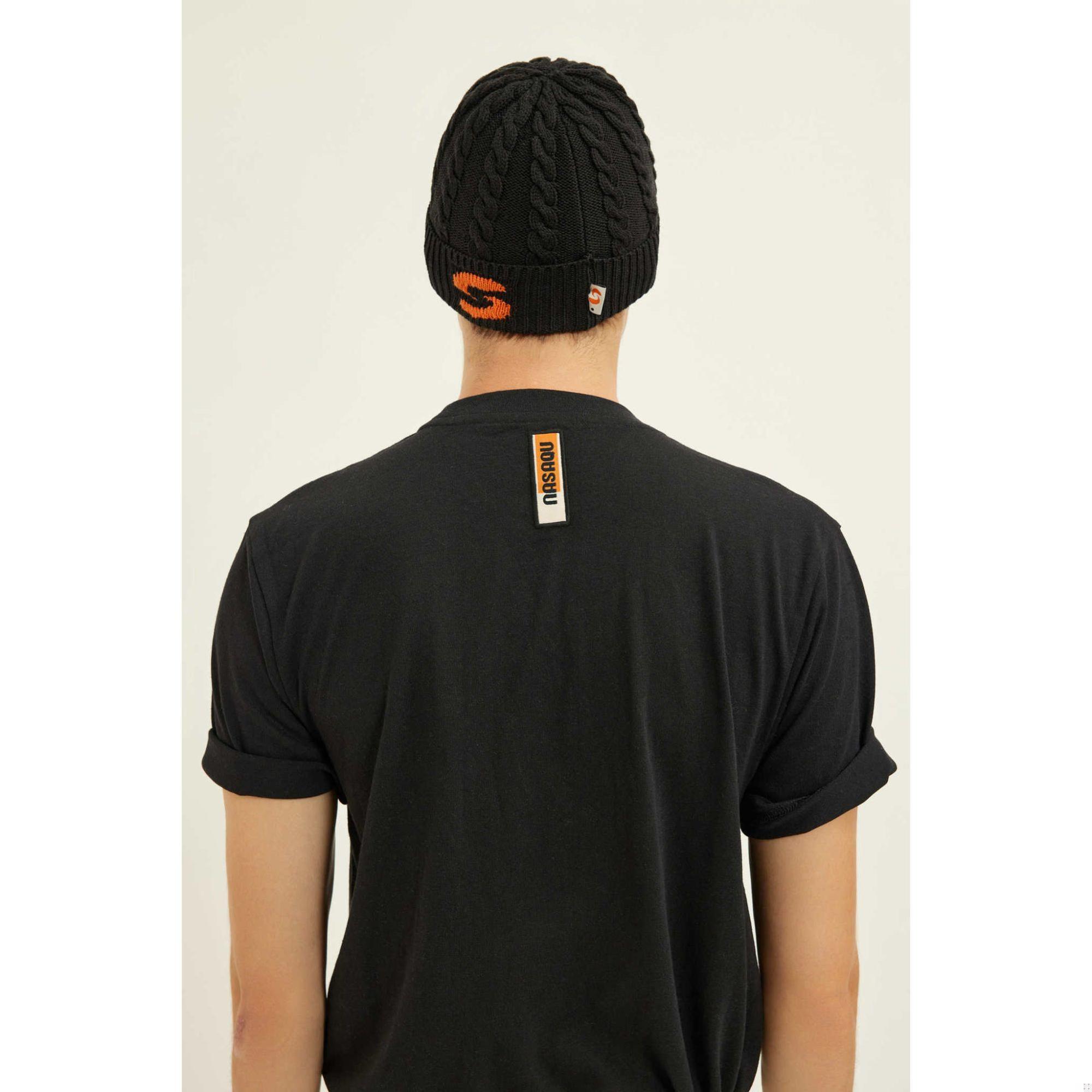 Nasaqu Unisex Satu Örgülü Siyah Bere