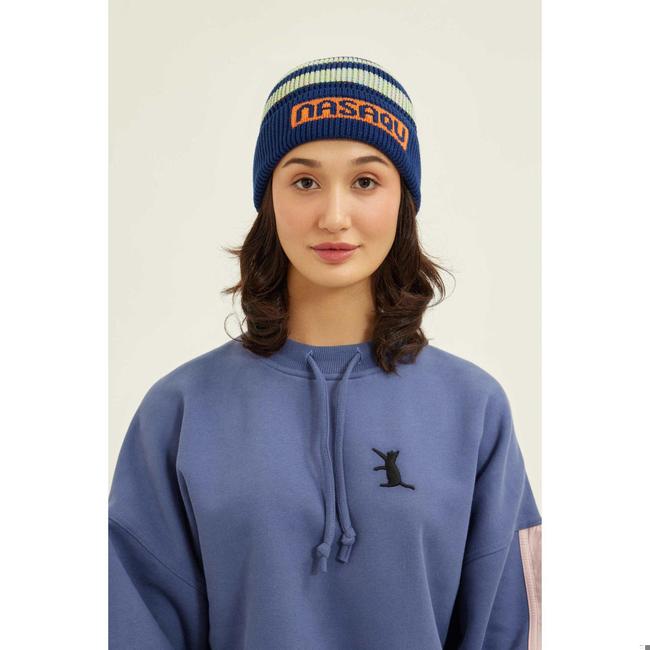  Nasaqu Unisex Baltu Çizgili Laci & Gökkuşağı Bere